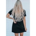 Black Summer Vibes Color Block Short Sleeve Mini Dress