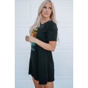 Black Summer Vibes Color Block Short Sleeve Mini Dress